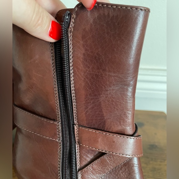 Sesto Meucci Womens Leather Strappy Almond Toe Mid-Calf Boots Brown Size 7 1/2 - Picture 8 of 9